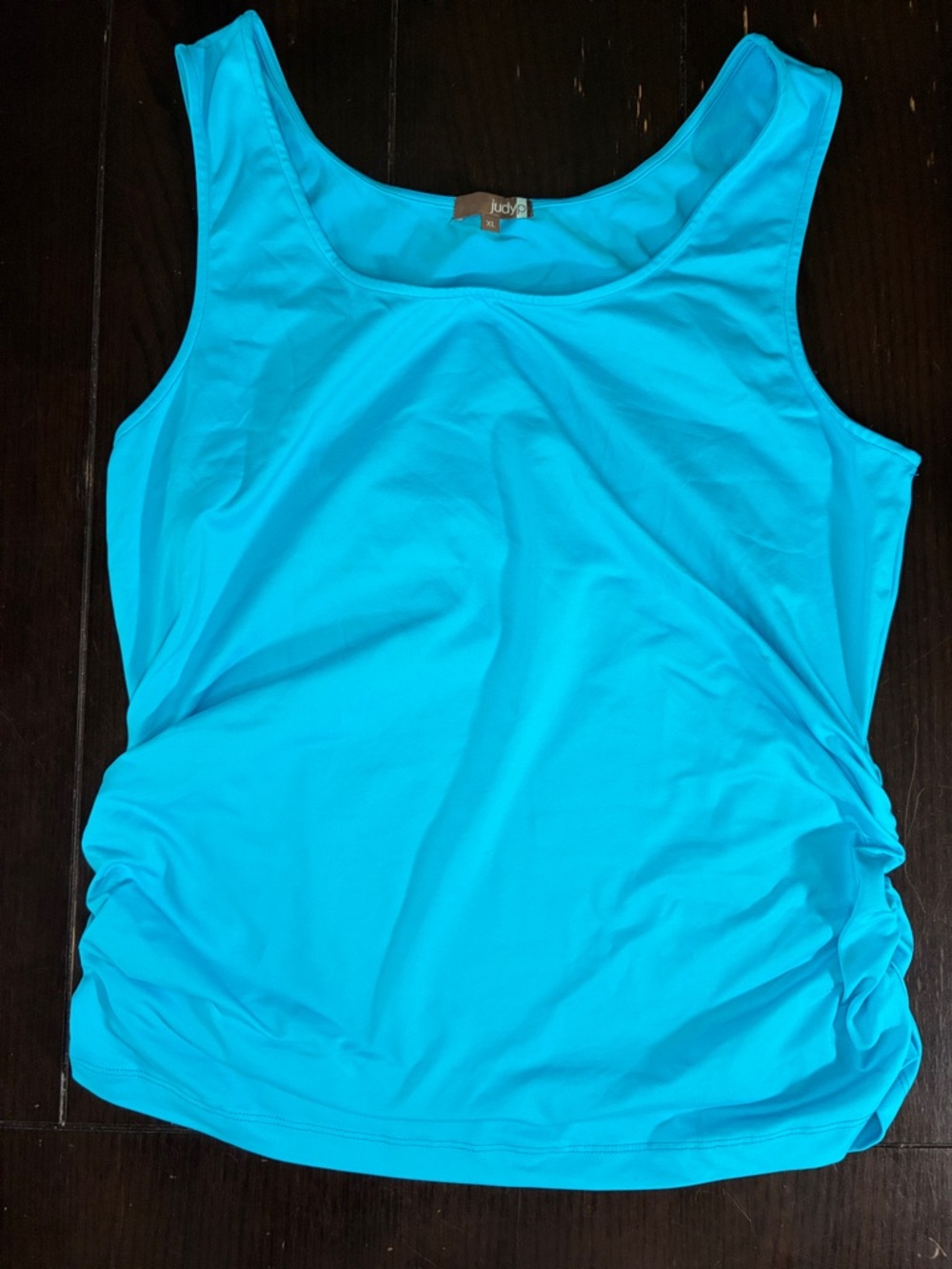 Judy Blue Vivid Turquoise ribbed side Scoop Neck Tank Women's Sleeveless Top  XL